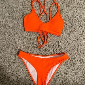 orange bikini set
